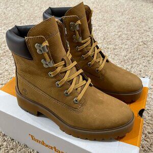 Timberland Women's Carnaby Cool 6-Inch Lace-Up Boots Wheat, Size 8 (New)